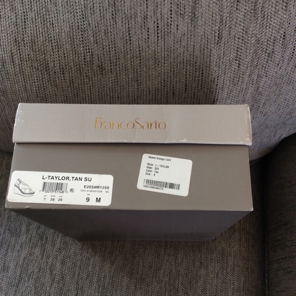 Franco Sarto Tan Suede Wedge Size 9 Nib - Picture 6 of 6